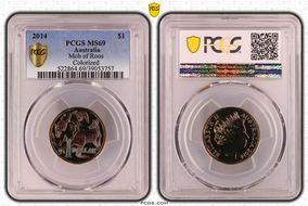 2014 $1 Mob of Roos AlBr Colorized MS69