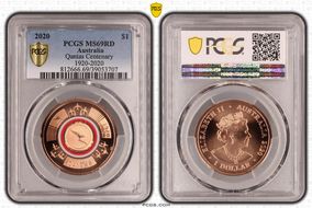 2020 $1 Qantas Centenary 1920-2020 MS69RD