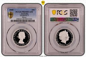 2000 20C Elizabeth II Silver PR69DCAM