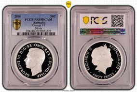 2000 50C George VI Silver PR69DCAM