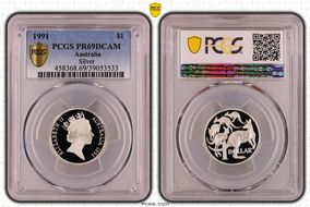 1991 $1 Silver PR69DCAM