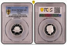 2001 $1 Army Centenary KM-530a Ag PR70DCAM