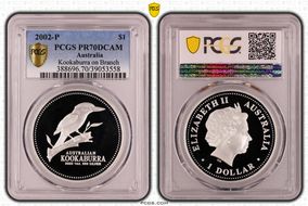 2002-P $1 Kookaburra Ag PR70DCAM
