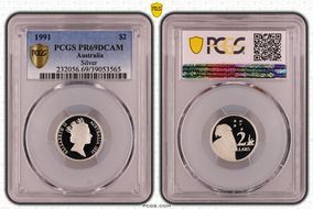 1991 $2 Silver PR69DCAM