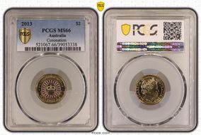 2013 $2 Coronation Colorized MS66