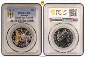 2012 50C Coat of Arms Colorized MS67