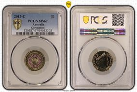 2013-C $2 Coronation Colorized MS67