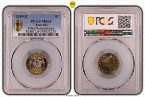 2019-C $2 Police Remembrance Colorized MS64