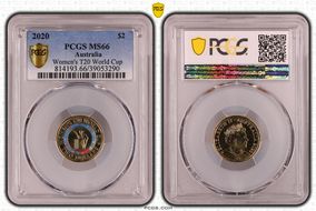 2020 $2 Women's T20 World Cup Colorized MS66