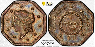 1854 G$1 BG-507 MS62