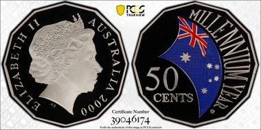 2000 50C Millennium - Colorized PR70DCAM