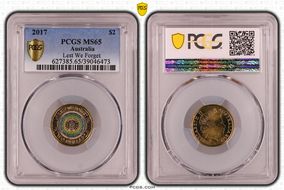 2017 $2 Lest We Forget Colorized MS65