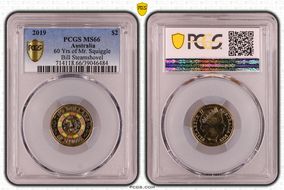 2019 $2 60 Yrs of Mr. Squiggle Bill Steamshovel Colorized MS66