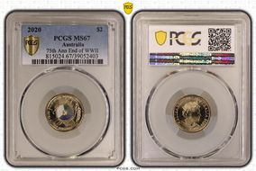 2020 $2 75th Ann End of WWII Colorized MS67