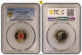 2018-C $2 Armistice Centenary Colorized MS69