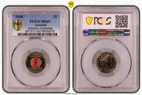 2018 $2 Armistice Centenary Colorized MS65