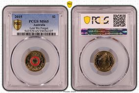 2015 $2 Lest We Forget Colorized MS65