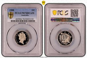 1988 10C PR70DCAM