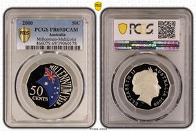 2000 50C Millennium - Colorized PR69DCAM