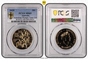 2020 50C Australian Olympic Team Gilt-CuNi MS69