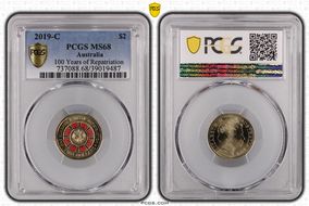 2019-C $2 100 Years of Repatriation Colorized MS68