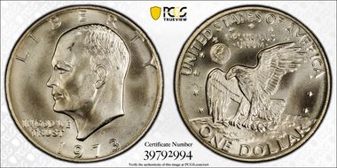 1973-S $1 Silver MS67