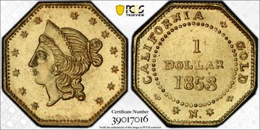 1853 G$1 BG-530 MS64
