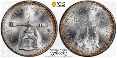 1949-Mo Onza KM-M49a  Ag MS64