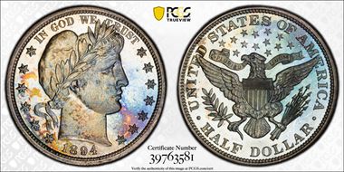 1894 50C PR67+