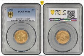 1900 $5 AU58