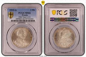 1913-A 3 Mk 25th Year J-112 MS66