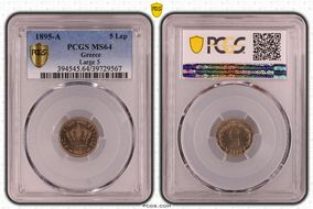 1895-A 5 Lep Large 5 MS64