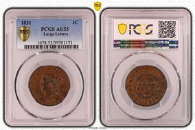 1831 1C Large Letters AU53BN