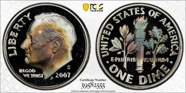 2007-S 10C Silver PR69DCAM
