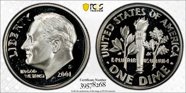 2001-S 10C Silver PR69DCAM
