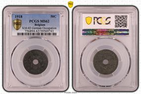 1918 50C KM-83 German Occupation MS62