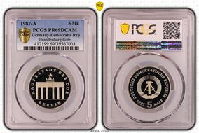 1987-A 5 Mk Brandenburg Gate PR69DCAM