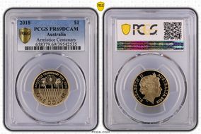 2018 $1 Armistice Centenary PR69DCAM