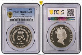 1993 $20 40th Ann of Coronation PR68DCAM