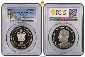 1993 20 Dal 40th Ann of Coronation PR69DCAM