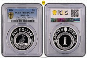 2003 $5 Port Phillip Pattern PR69DCAM