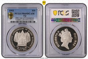 1993 $10 40th Ann of Coronation PR69DCAM