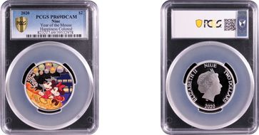 2020 $2 Year of the Mouse Happiness Colored PR69DCAM