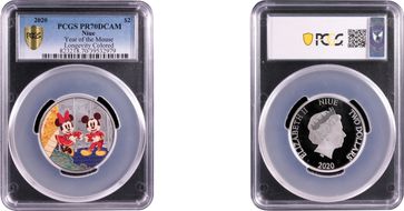 2020 $2 Year of the Mouse Longevity Colored PR70DCAM