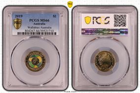 2019 $2 Wallabies Australia Colorized MS66