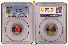 2018-C $2 Armistice Centenary Colorized MS69