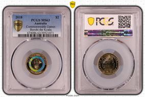 2018 $2 Commonwealth Games Borobi the Koala MS63