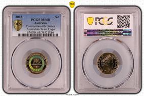 2018 $2 Commonwealth Games Australian Team Logo MS68