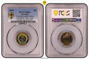 2018 $2 Commonwealth Games Australian Team Logo MS66