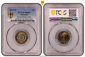 2017-C $2 Remembrance Day Colorized MS69